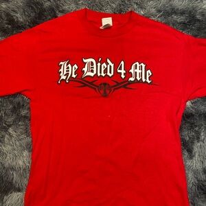 Delta Red 'He Died 4 Me' Graphic Short Sleeve Tee